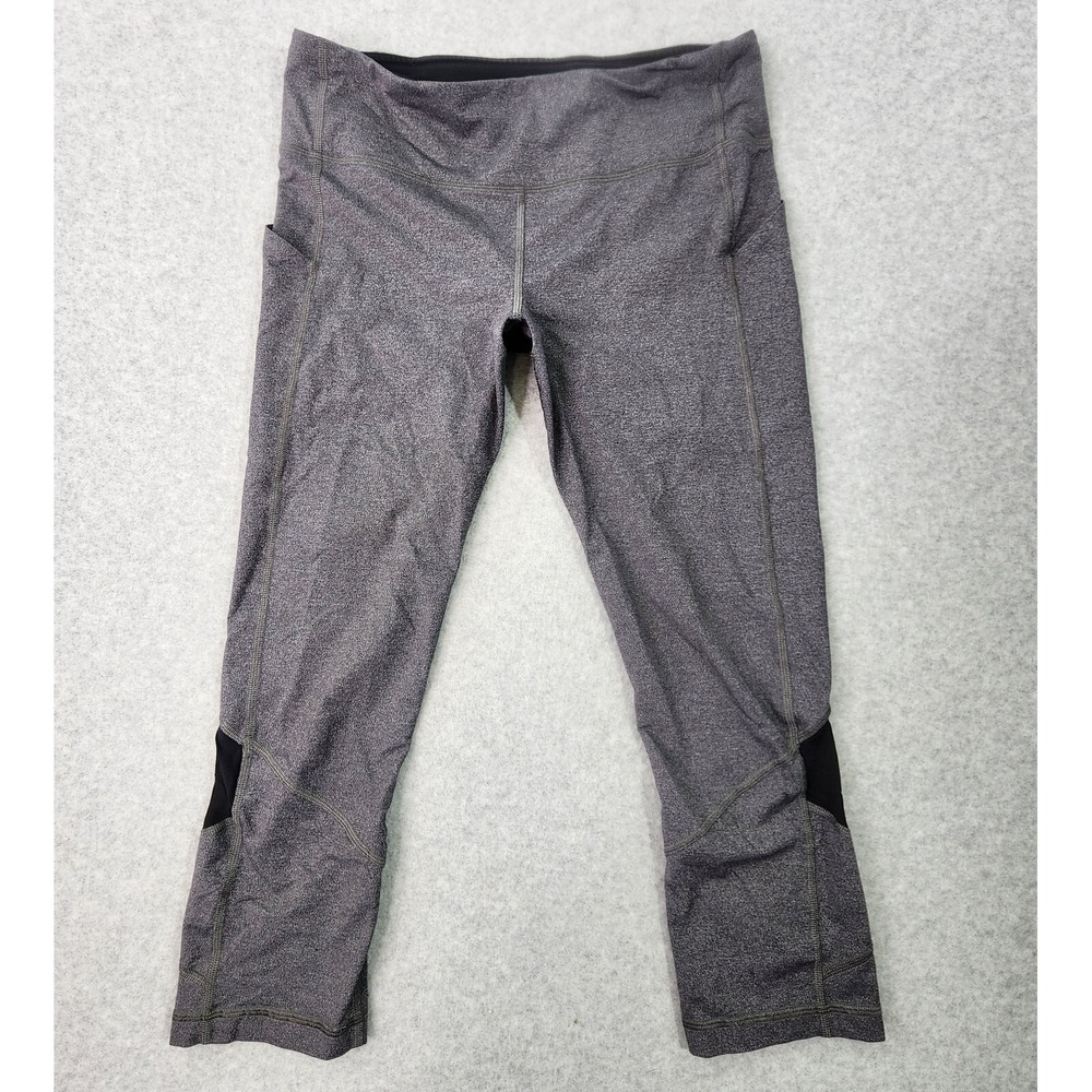 Lululemon Pace Rival‎ Crop Mesh Back Leggings Women's 10 30x21 Gray Athleticwear